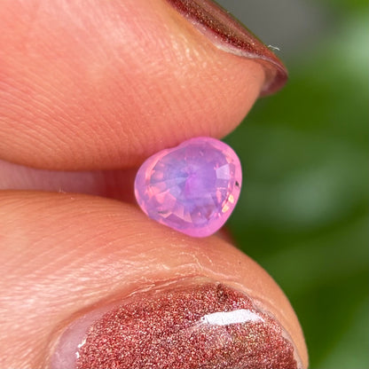 0.60 ct Natural Pink Milky Sapphire Vietnam. Heart Shape. No Treatment.