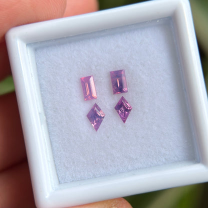 0.62 ct /4Pcs Natural Pink  Milky Sapphire Viet Nam. No treatment.