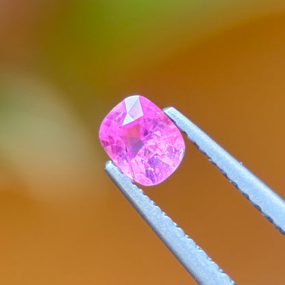 0.39 ct Natural Purplish Pink Milky Sapphire Vietnam. Cushion Shape. Unheat.