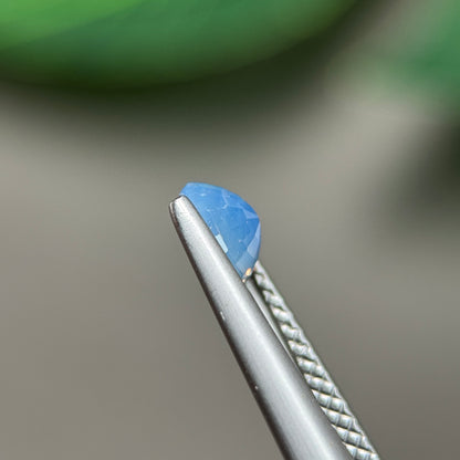 0.83ct Natural Purplish Blue Milky Sapphire Vietnam. Cushion Shape. No Treatment.