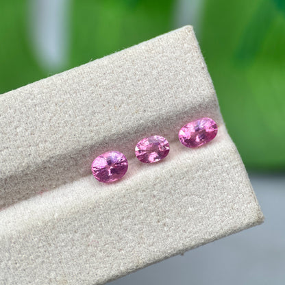 2.01 ct/ 3Pcs Natural Pink Spinel Vietnam. Oval Shape. No Treatment.