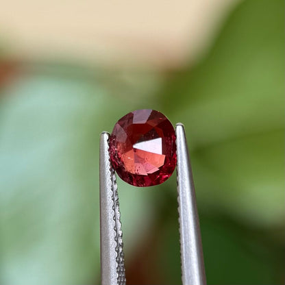 0.93ct Natural Orange-Read Spinel Vietnam. Cushion Shape.