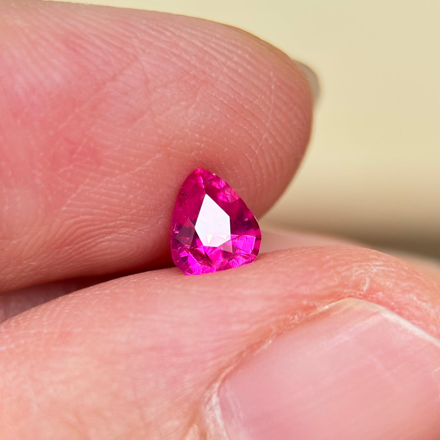 0.54 ct Natural Ruby Viet Nam. Pear Shape. No treatment.