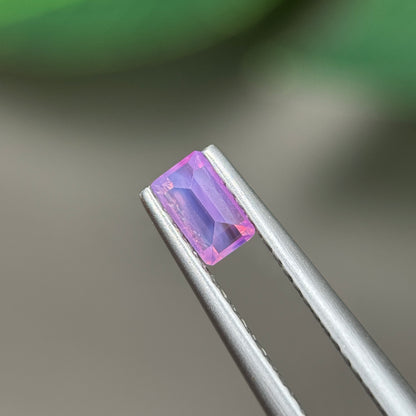 0.39 ct Natural Pink Milky Sapphire Vietnam. Emerald Shape. No Treatment.