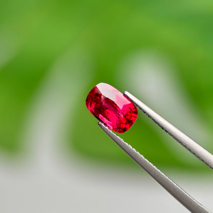 1.54 ct Natural Red Spinel Vietnam. Cushion Shape. No Treatment.