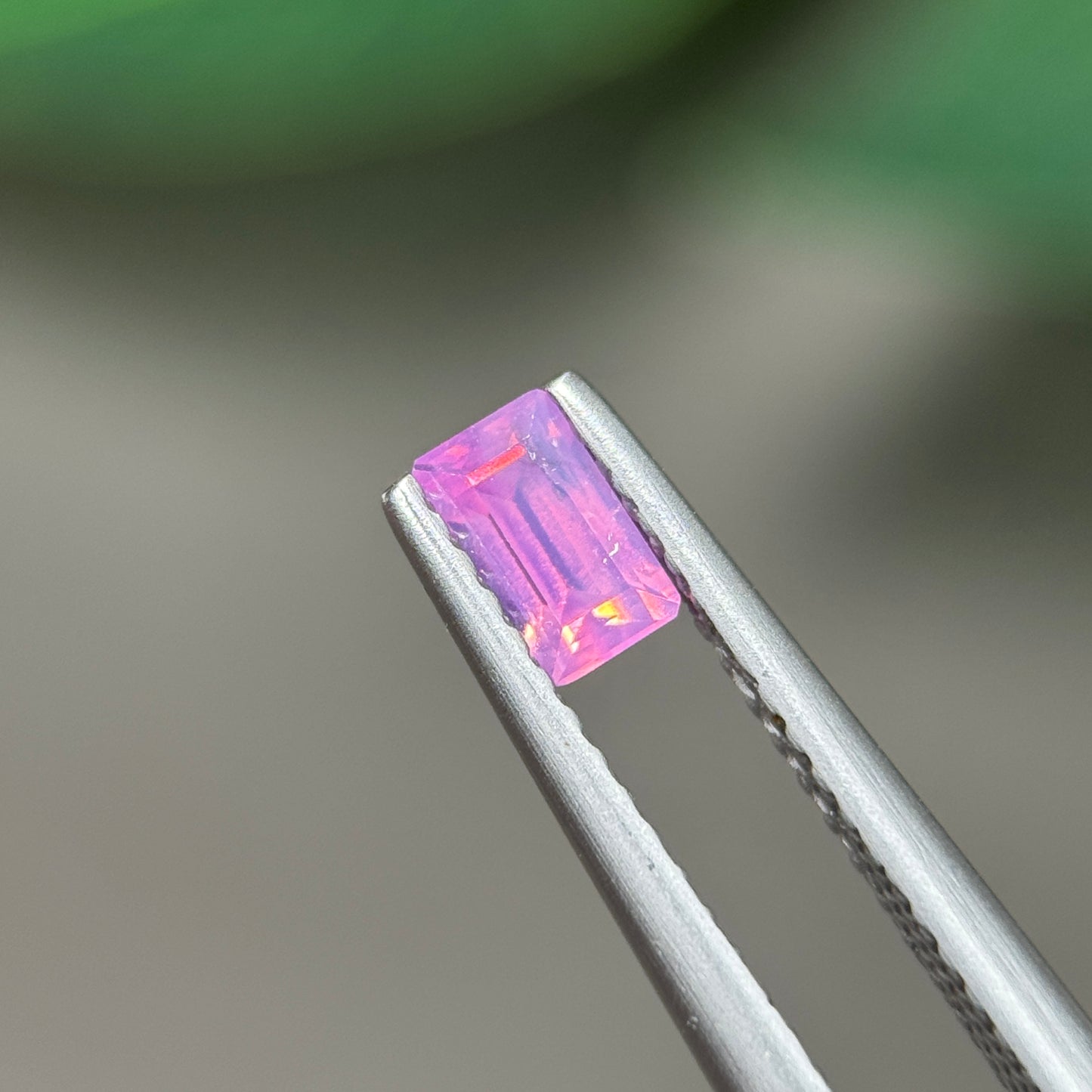 0.39 ct Natural Pink Milky Sapphire Vietnam. Emerald Shape. No Treatment.