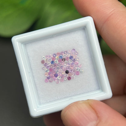 1,0ct/ 81Pcs Natural Sapphire Vietnam, Round Shape, C2 Quality, No Treatment Sapphire Luc Yen.