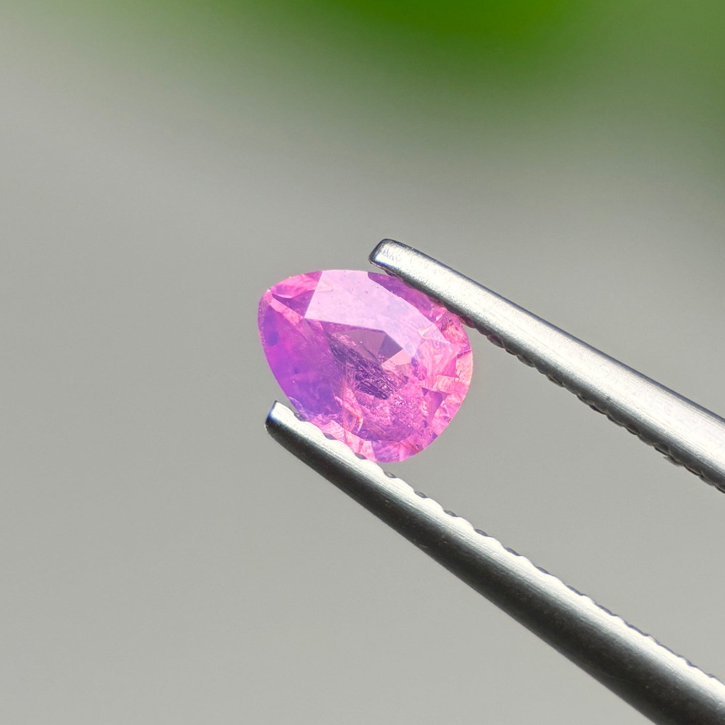 0.48 ct Natural Pink Milky Sapphire Vietnam. Pear Shape. No Treatment.