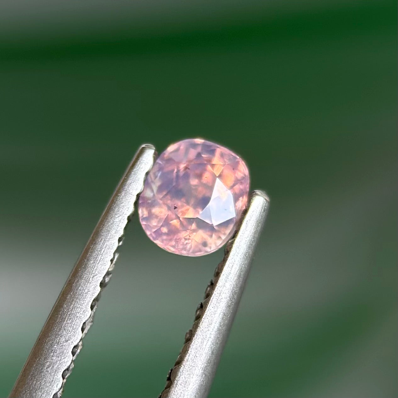 0.41 ct Natural Pinkish White Sapphire Vietnam. Cushion Shape. No Treatment.