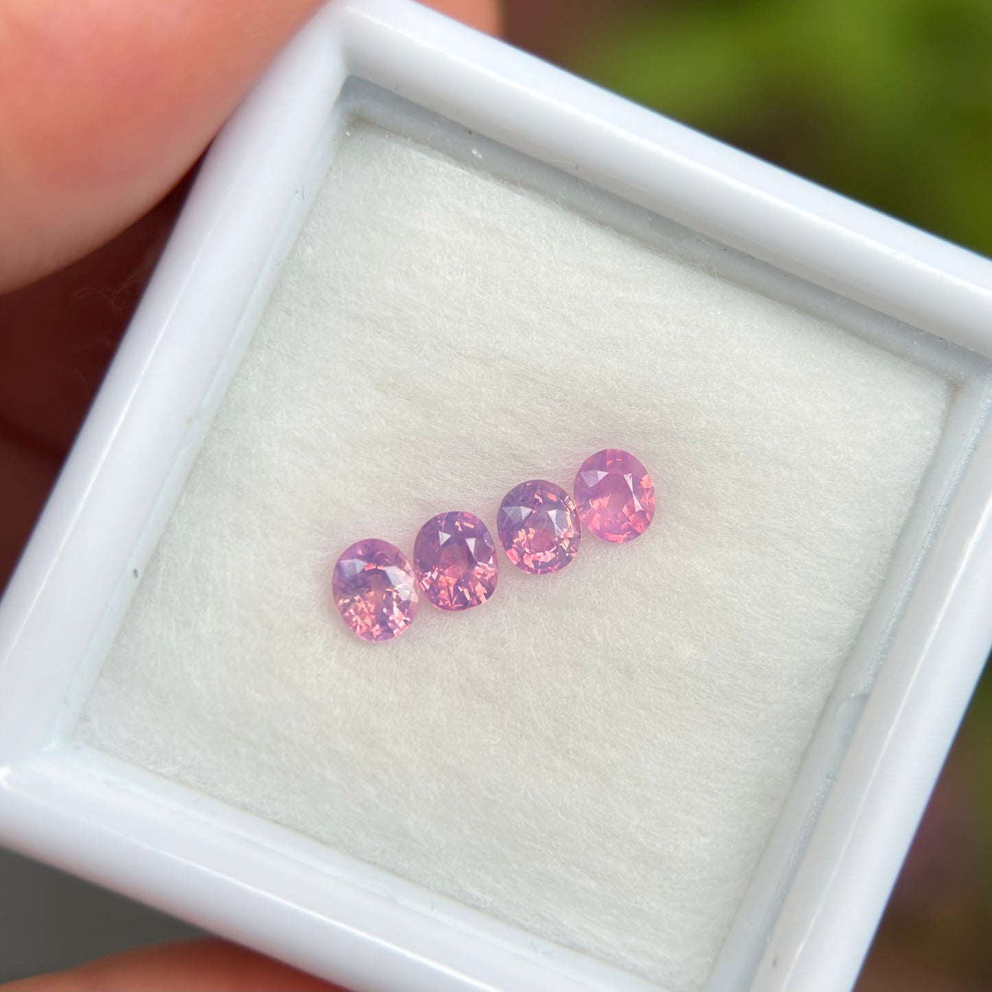 0.53ct / 4Pcs Natural Pink Milky Sapphire Viet Nam. Cushion Shape. No treatment.