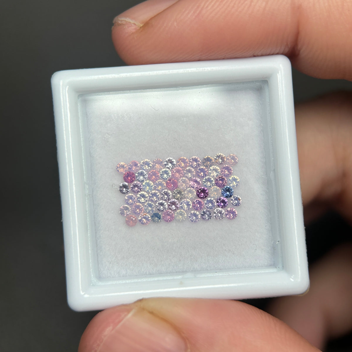 1,0ct/57Pcs Natural Sapphire Vietnam, Round Shape, C1 Quality, No Treatment Sapphire Luc Yen.