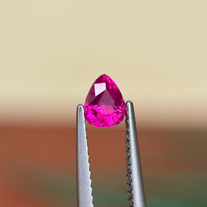 0.54 ct Natural Ruby Viet Nam. Pear Shape. No treatment.