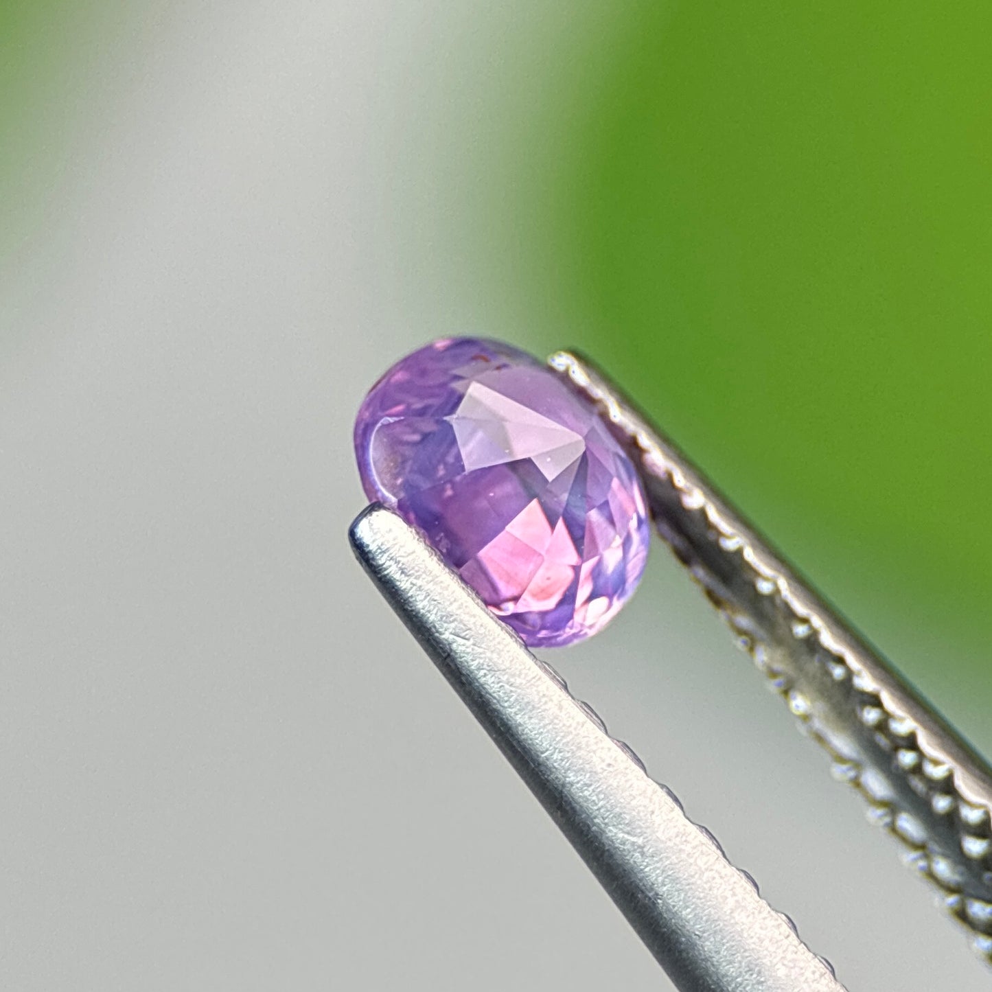 0.58 ct Natural Pinkish Purple Milky Sapphire Vietnam. Cushion Shape. No Treatment.