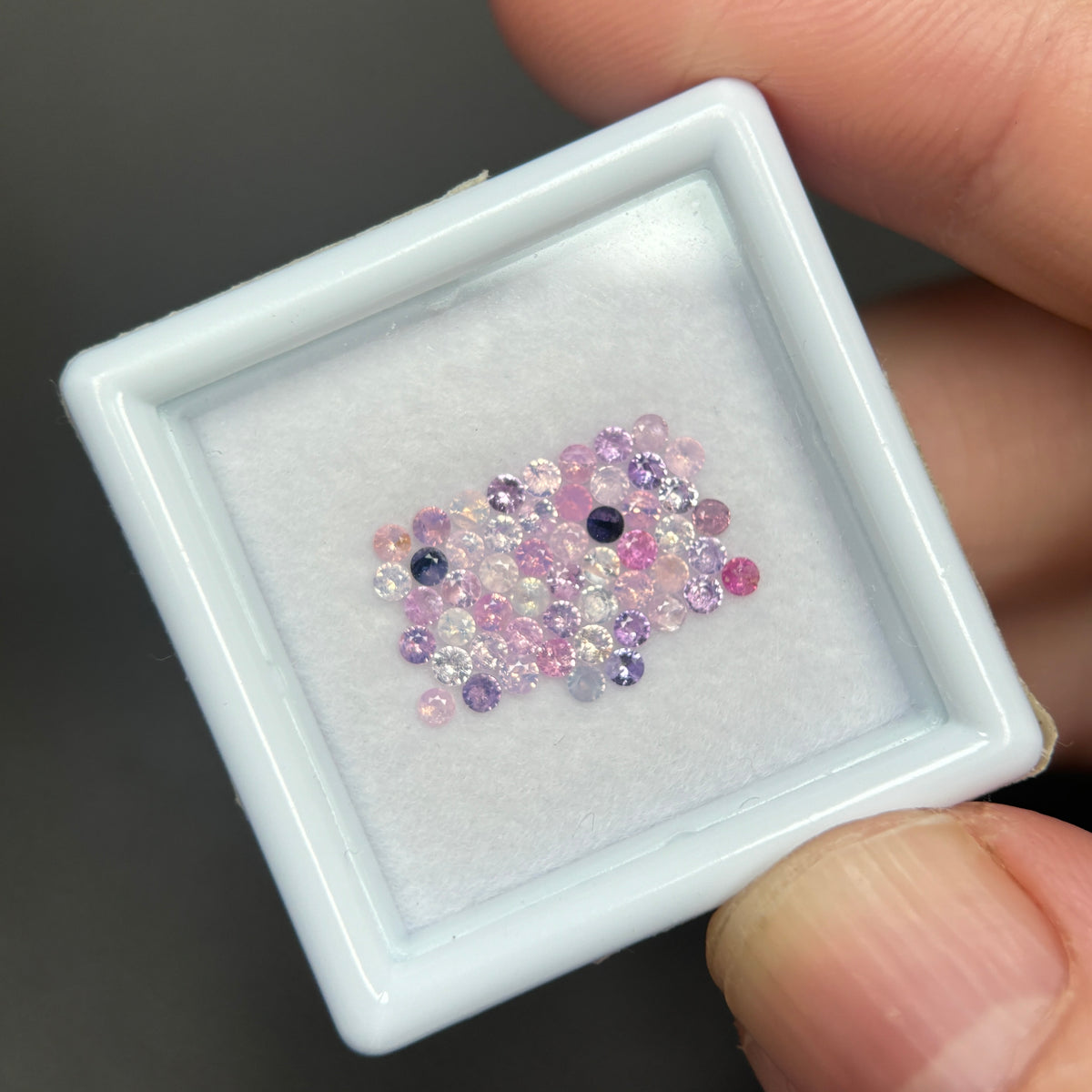 1,0ct/53Pcs Natural Sapphire Vietnam, Round Shape, C2 Quality, No Treatment Sapphire Luc Yen.