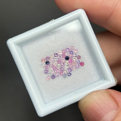 1,0ct/53Pcs Natural Sapphire Vietnam, Round Shape, C2 Quality, No Treatment Sapphire Luc Yen.