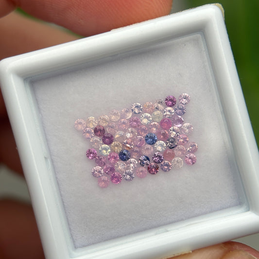 1,08ct/61Pcs Natural Sapphire Vietnam, Round Shape, C2 Quality, No Treament Sapphire Luc Yen.