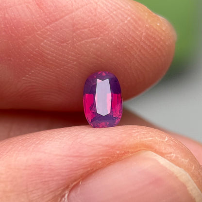 0.53 ct Natural Pinkish Purple Milky Sapphire Vietnam. Cushion Shape. No Treatment.