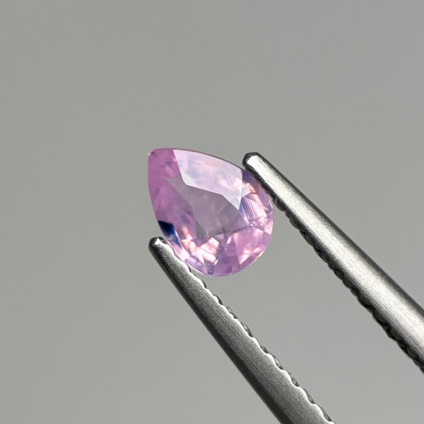 0.43 ct Natural Lite Pink Milky Sapphire Vietnam. Pear Shape.