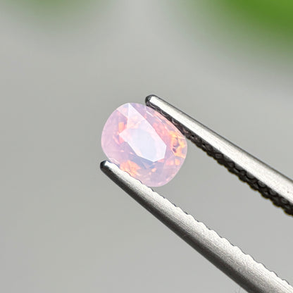 0.70 ct Natural Pinkish White Milky Sapphire Vietnam. Cushion Shape.