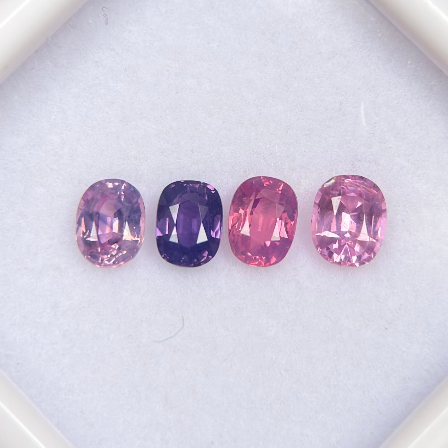 1.06ct/4Pcs Natural Mix Color Milky Sapphire Vietnam. Cushion Shape.