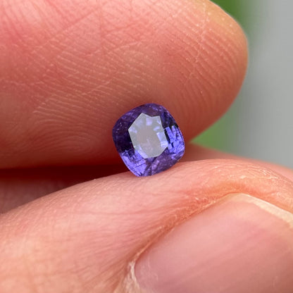 0.58 ct Natural Purple Sapphire Vietnam. Cushion Shape. No Treatment.