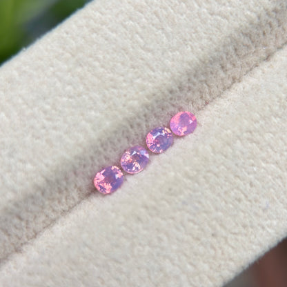 0.53ct / 4Pcs Natural Pink Milky Sapphire Viet Nam. Cushion Shape. No treatment.