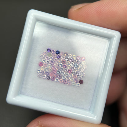 1,0ct/ 82Pcs Natural Sapphire Vietnam, Round Shape, C1 Quality, No Treatment Sapphire Luc Yen.