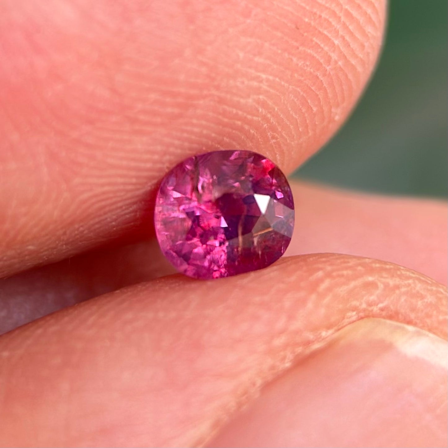 0.59 ct Natural Prurplish Pink Sapphire Vietnam. Cushion Shape. No Treatment.