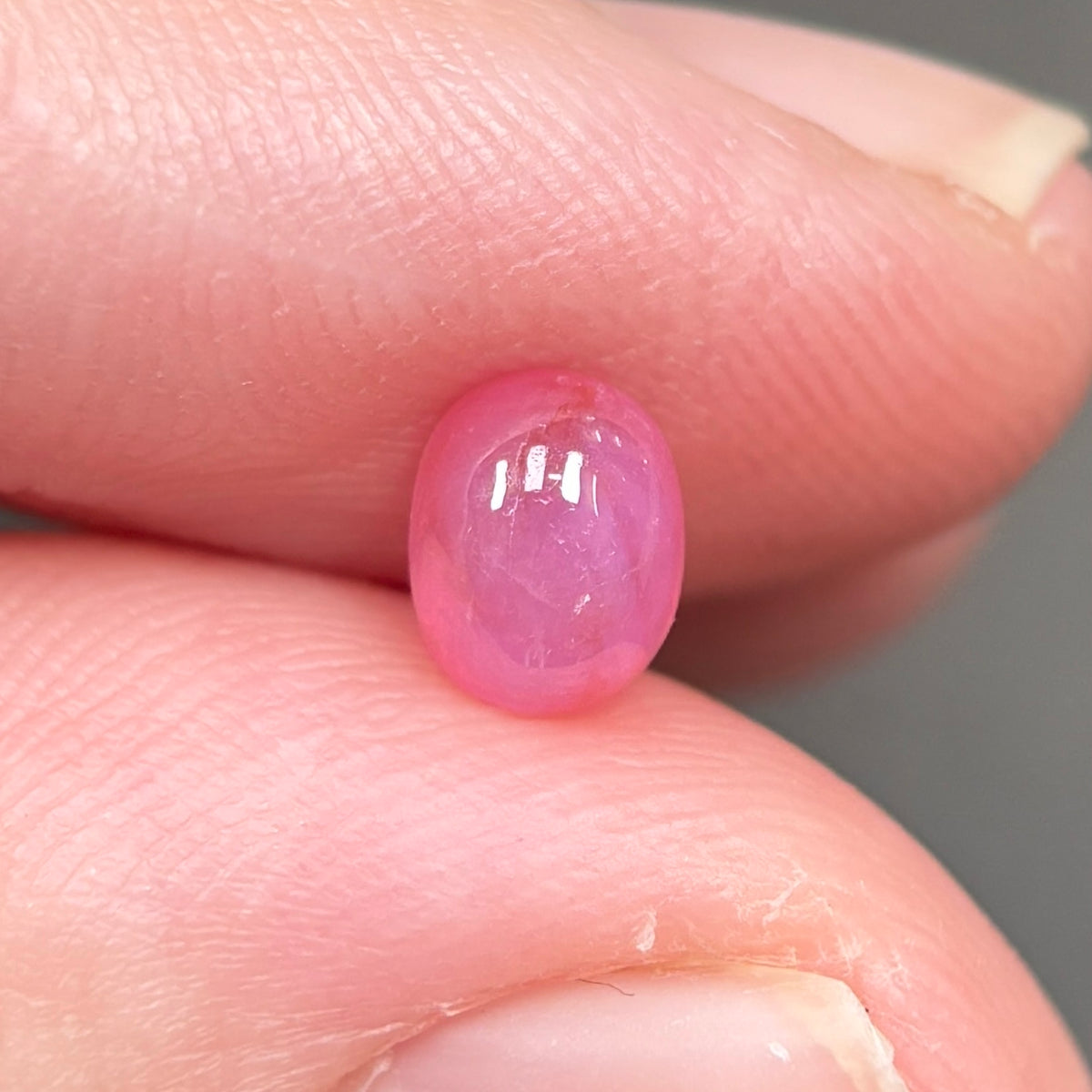 1.21ct Natural Orangish Pink Milky Cacbochon Sapphire Viet Nam. No Treatment Sapphire Luc Yen.