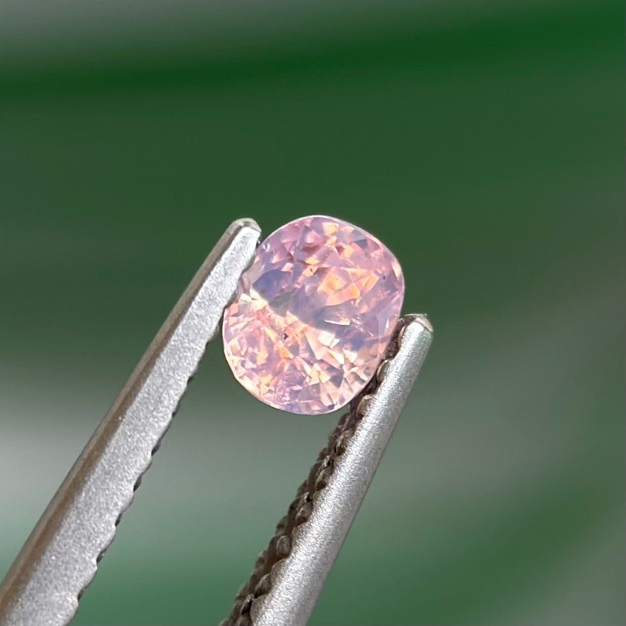 0.41 ct Natural Pinkish White Sapphire Vietnam. Cushion Shape. No Treatment.