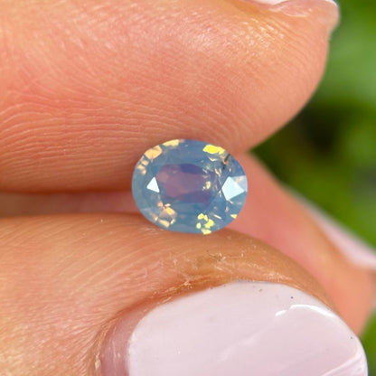 0.66ct Natural Blue Milky Sapphire Vietnam. Oval Shape. No Treatment.