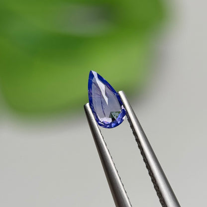 0.58 ct Natural Blue Milky Sapphire Vietnam. Pear Shape. No Treatment.