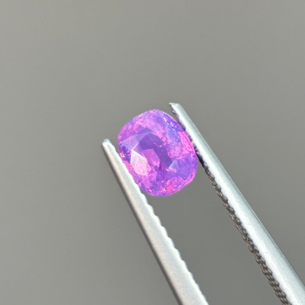 0.77ct Natural Pinkish Purple Milky Sapphire Vietnam. Cushion Shape. No Treatment Milky Sapphire Luc Yen.