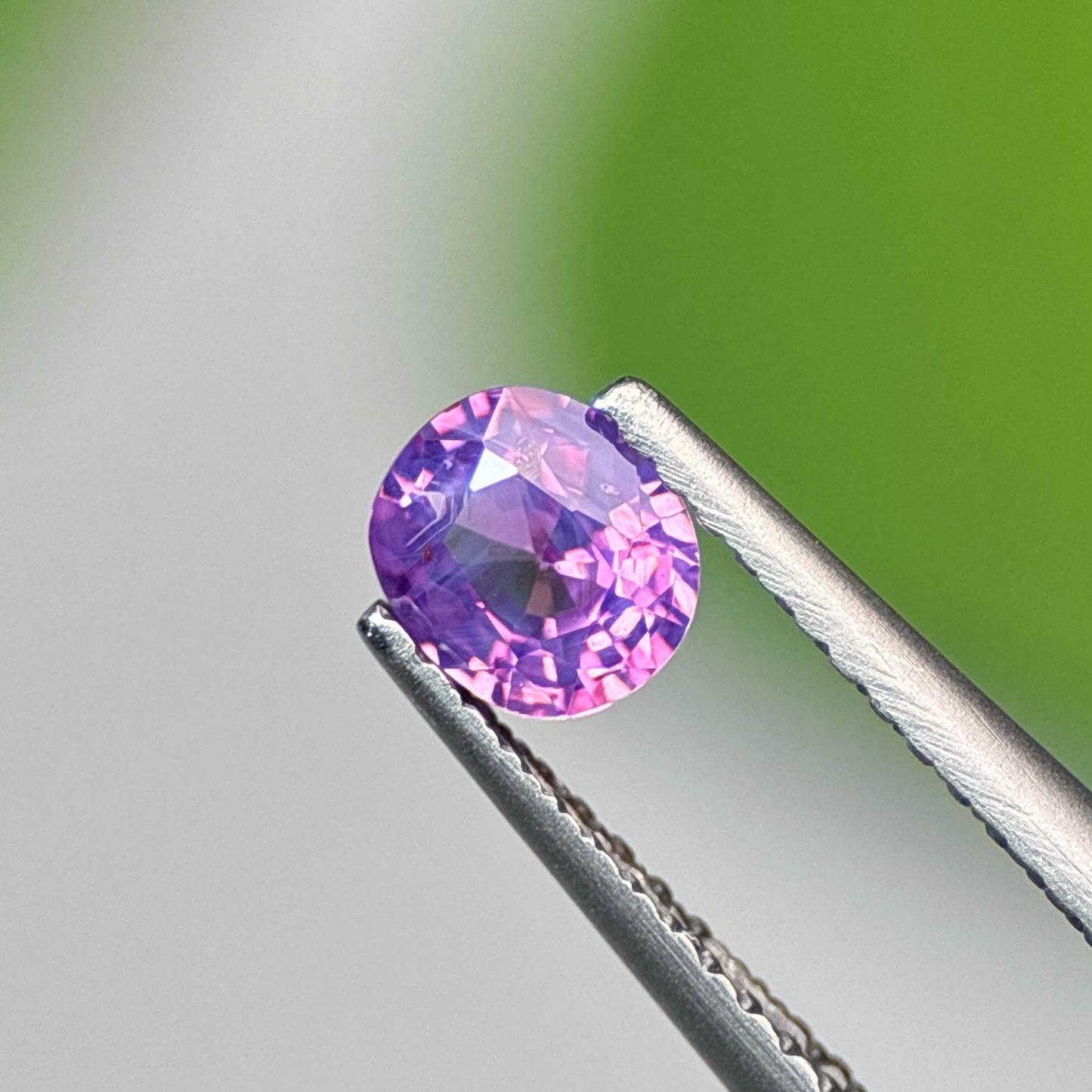 0.58 ct Natural Pinkish Purple Milky Sapphire Vietnam. Cushion Shape. No Treatment.