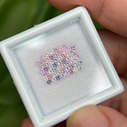 1,0ct/57Pcs Natural Sapphire Vietnam, Round Shape, C1 Quality, No Treatment Sapphire Luc Yen.