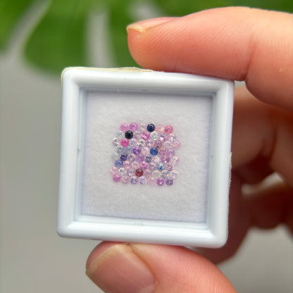 1,0ct/58Pcs Natural Sapphire Vietnam, Round Shape, C2 Quality, No Treatment Sapphire Luc Yen.