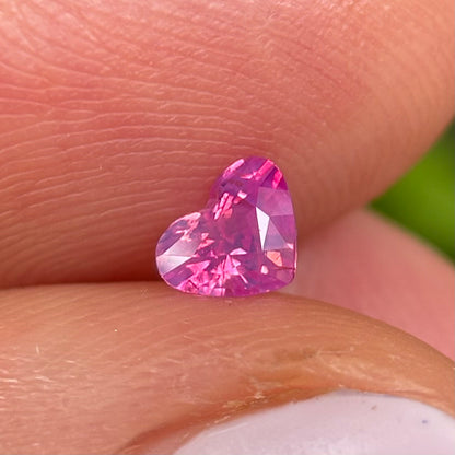 0.36ct Natural Pink Milky Sapphire Vietnam. Heart Shape. No Treatment.