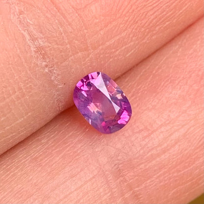 0.38 ct Natural Purplish Pink Milky Sapphire Vietnam. Cushion Shape. Unheat.