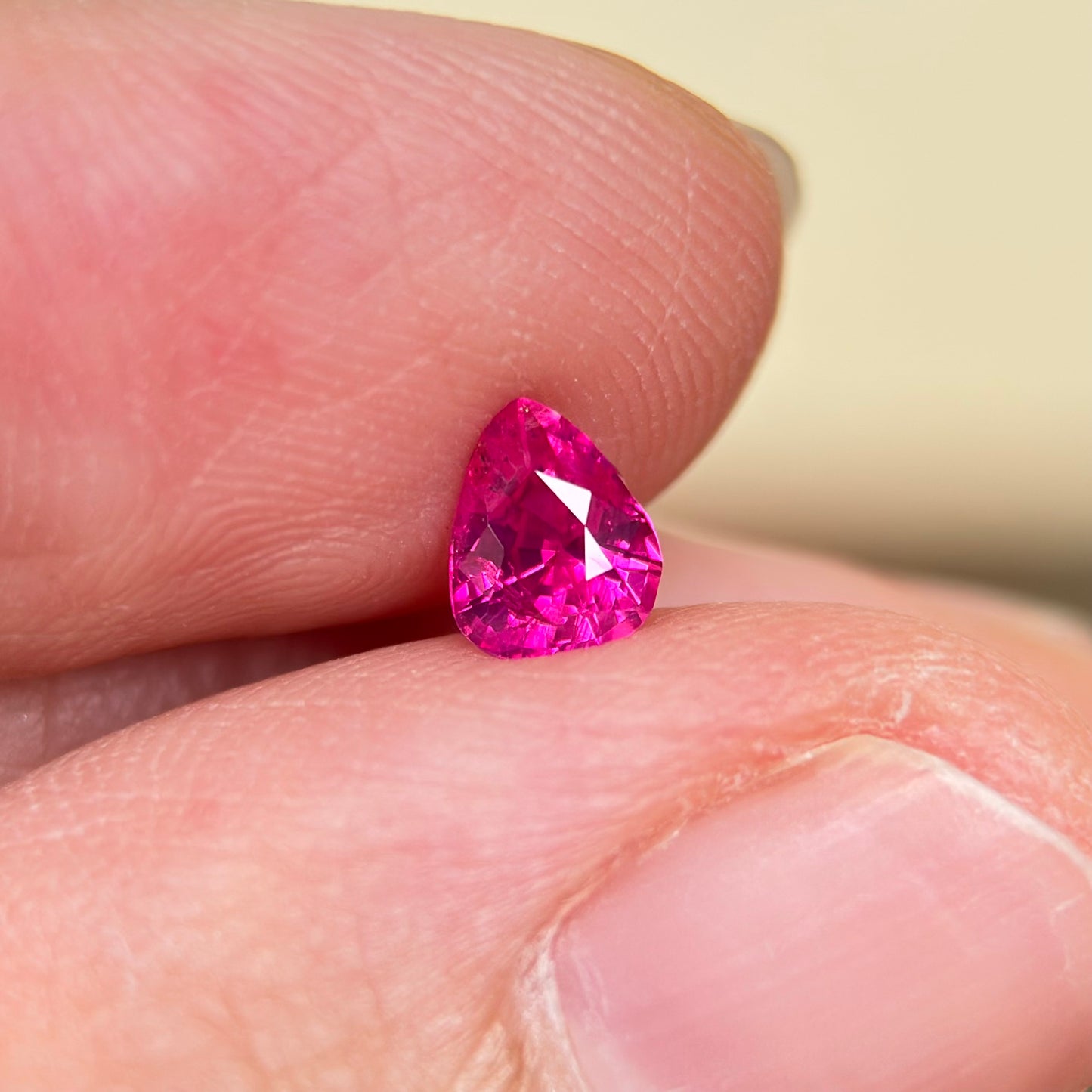 0.54 ct Natural Ruby Viet Nam. Pear Shape. No treatment.
