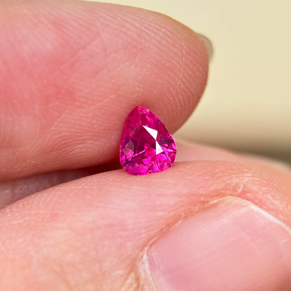 0.54 ct Natural Ruby Viet Nam. Pear Shape. No treatment.