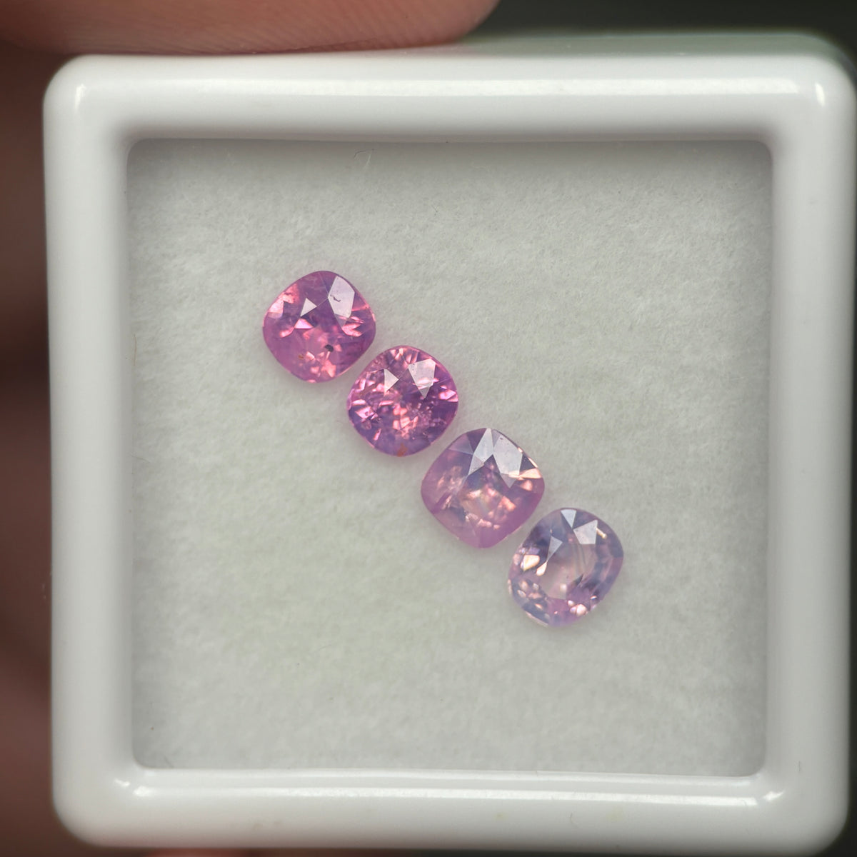 1,1ct/ 4Pcs Natural Milky Sapphire Vietnam. Cushion shape. No Treatment Milky Sapphire Luc Yen.