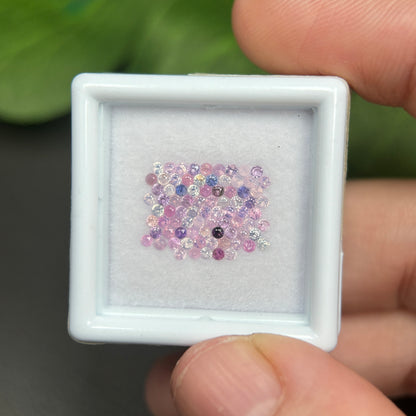1,0ct/ 81Pcs Natural Sapphire Vietnam, Round Shape, C2 Quality, No Treatment Sapphire Luc Yen.