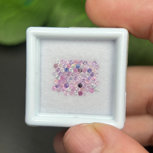 1,0ct/ 81Pcs Natural Sapphire Vietnam, Round Shape, C2 Quality, No Treatment Sapphire Luc Yen.