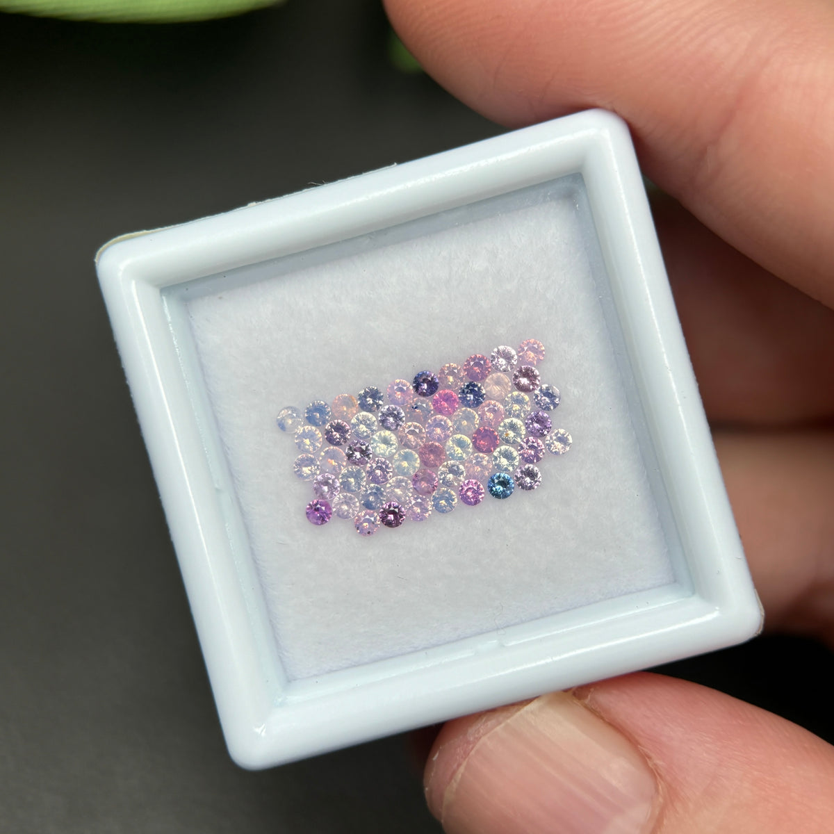 1,0ct/55Pcs Natural Sapphire Vietnam, Round Shape, C1 Quality, No Treatment Sapphire Luc Yen.