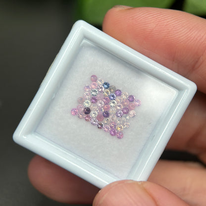 1,0ct/ 53Pcs Natural Sapphire Vietnam, Round Shape, C2 Quality, No Treatment Sapphire Luc Yen.