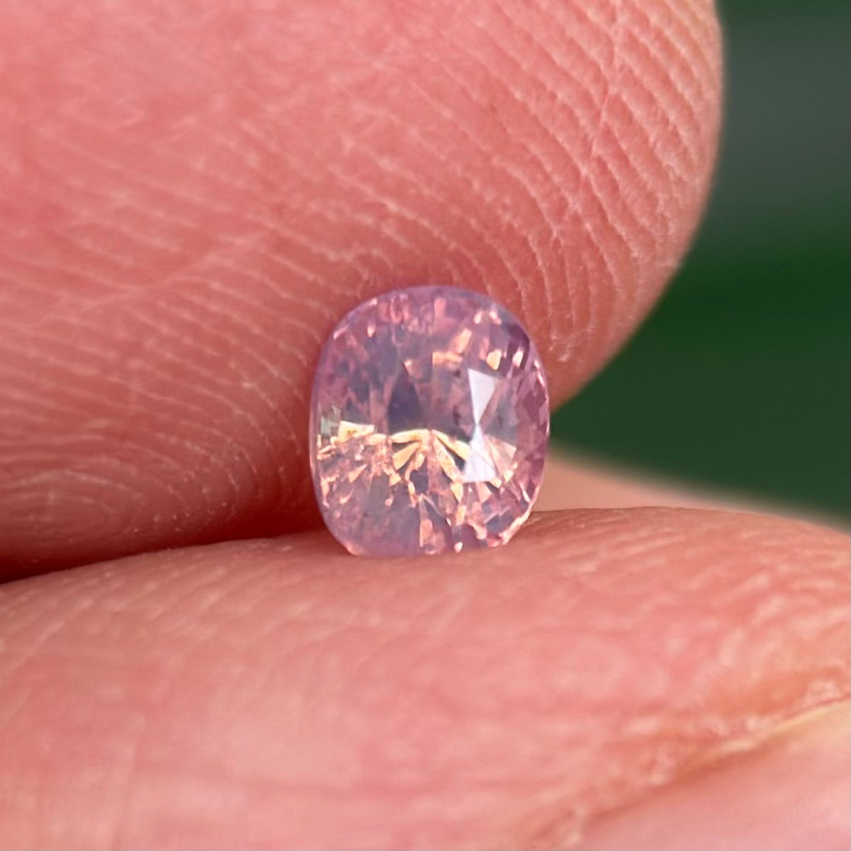0.41 ct Natural Pinkish White Sapphire Vietnam. Cushion Shape. No Treatment.