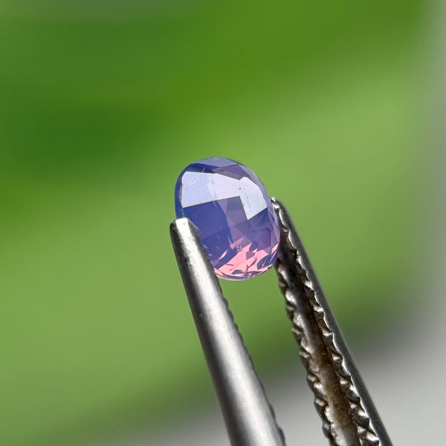 0.43 ct Natural Pinkish Purple Milky Sapphire Vietnam. Cushion Shape. No Treatment.