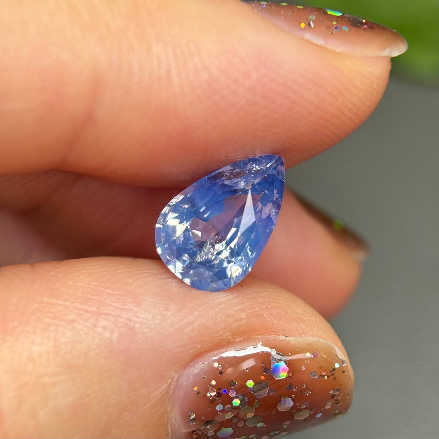 2.3ct Natural Whitish Blue Sapphire Vietnam.
