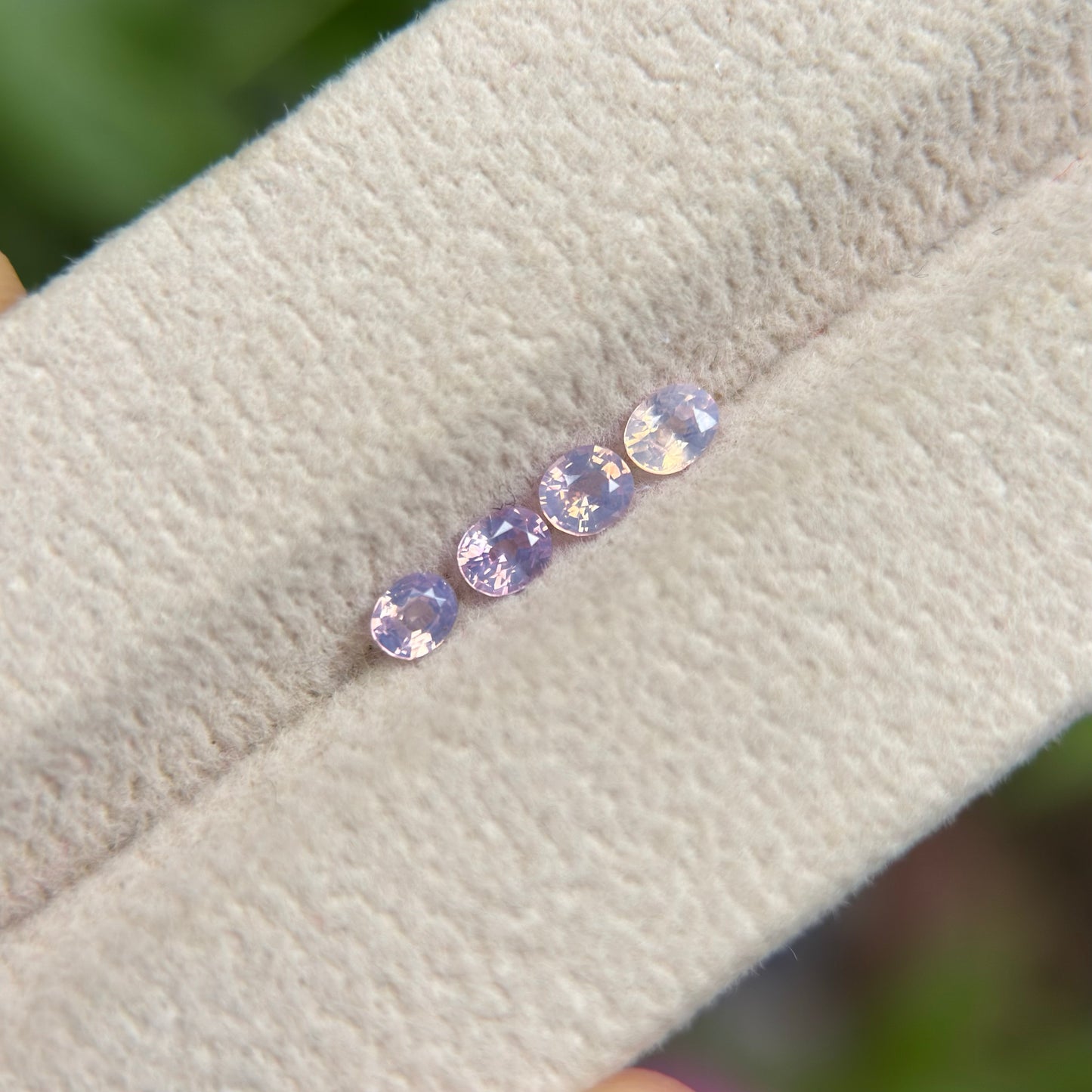 0.63ct / 4Pcs Natural Pinkish White Milky Sapphire Viet Nam. Cushion Shape. No treatment.
