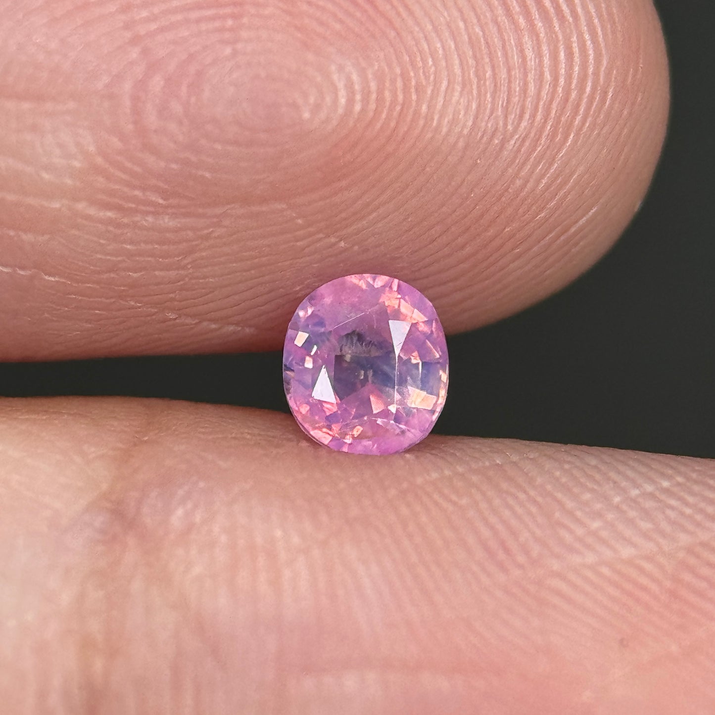 0.49 ct Natural Pink Milky Sapphire Vietnam. Cushion Shape. No Treatment.